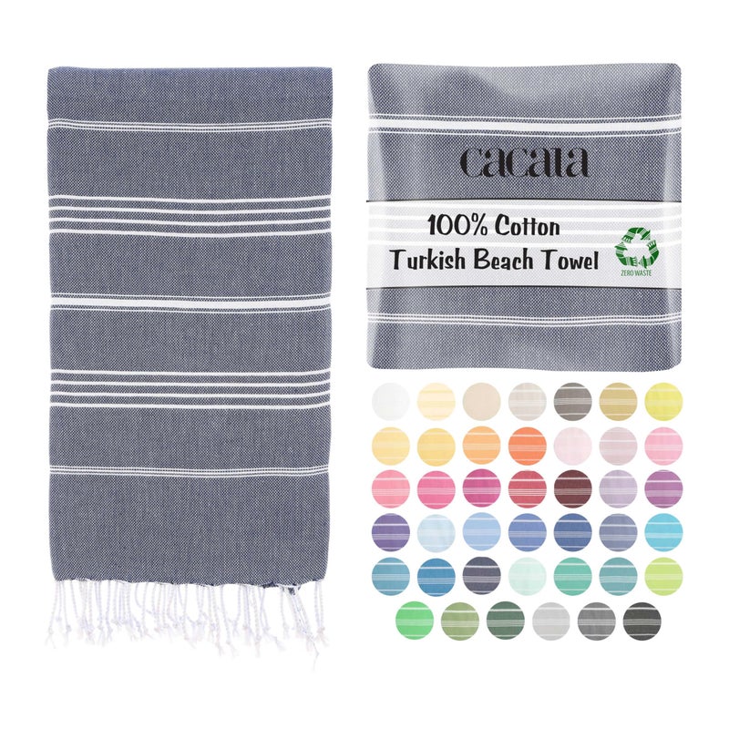 Cacala Lightweight and Thin Turkish Beach Towel 100% Cotton Sand-Free and Quick-Drying Goodness Perfect as an Extra Large Travel Towel, Beach Accessory, or Gift for Beach Lovers, 37 x 70 - Image 1
